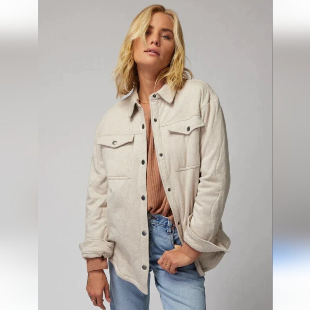 Spiritual Gangster wave Quilted Shacket Large - Picture 2 of 10